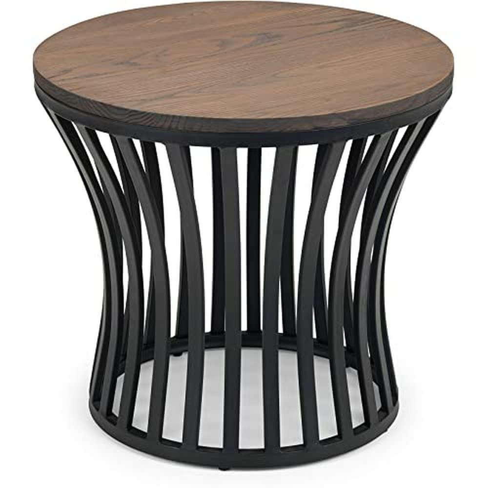 Julian Bowen Washington Lamp Table, Mocha Elm/Black