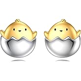 URONE Animal Stud Earrings 925 Sterling Silver Cute Dinosaur/Cat/Pig/Elephant/Tiger/Penguin/Chicken/Hedgehog Earrings Animal Jewelry Gifts For Women