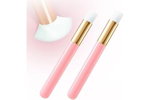 Buqikma 2 Pieces Lash Brush Cleaning Lash Shampoo Brushes for Nose Cleaning Fan Brush Peel Off Blackhead Brushes Remover Tool, Lash Wash Supplies（Pink）