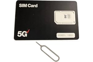 Verizon Wireless 5G LTE SIM Card with Detroit Packing Co. SIM Eject Tool Bundle - Triple Cut All 3 Sizes (3-in-1), Nano/Micro/Standard Sizes (4FF / 3FF / 2FF) (BULKSIM5G-SA-A)
