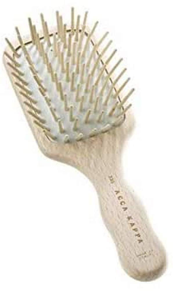 Acca Kappa Pneumatic Beech Wood Paddle Brush with Wooden Pins, Travel Size