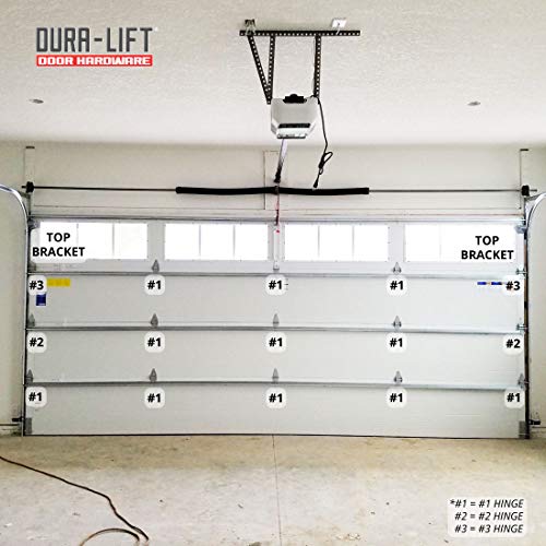 Light Duty Garage Door Hardware Kit - For 16x7 Or 18x7 Doors - Rollers, Hinges, Brackets 3 thumbnail image