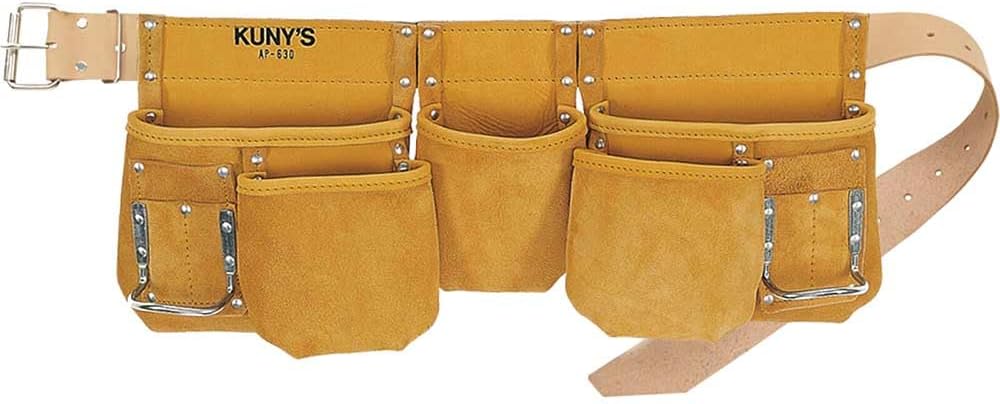 Kuny's AP630 Journeyman Carpenter Apron Full Grain Leather 5 Pockets
