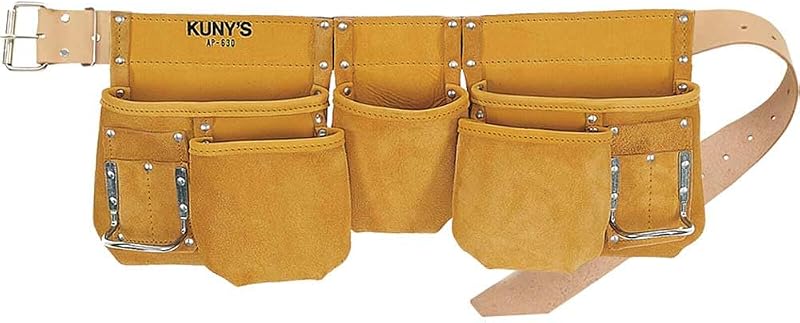 Kuny's AP630 Journeyman Carpenter Apron Full Grain Leather 5 Pockets