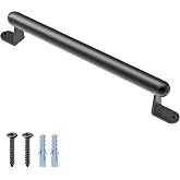BeneLabel 17" Barn Door Pull Handle, Metal Fence Gate Pull Handle, Heavy Duty Sliding Door Handle for Gate Barn Door, Closet, Garage, Drawer, Towel Bar, Stairs, Includes Install Hardware, Black