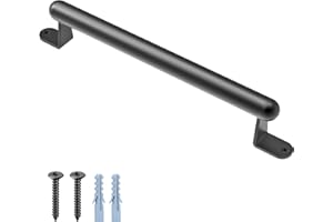 BeneLabel 17" Barn Door Pull Handle, Metal Fence Gate Pull Handle, Heavy Duty Sliding Door Handle for Gate Barn Door, Closet, Garage, Drawer, Towel Bar, Stairs, Includes Install Hardware, Black