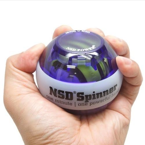 NSD Roll ‘N Spin Rainbow Lit AutoStart Spinner Gyroscopic Wrist and Forearm Exerciser with AutoStart and Multi-Lit LED, Purple NSD Roll ‘N Spin Rainbow Lit AutoStart Spinner Gyroscopic Wrist and Forearm Exerciser with AutoStart and Multi-Lit LED, Purple