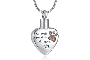 RIMZVIUX Cremation Jewelry for Ashes for Dog Cat Waterproof Pet Memorial Urn Pendant Necklace for Ashes