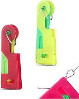 CCLKHY 2 Pieces Needle Threader, Plastic Hand Sewing Tool, Random Color view 1