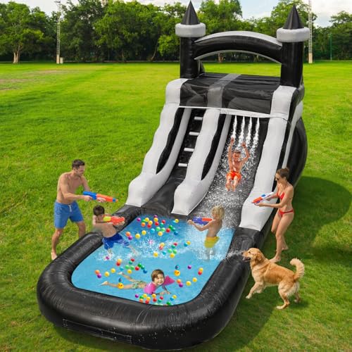 Commercial Grade Water Slide 21'x9'x12' Inflatable with Pool for Kids and Adults, Wet Dry Use, Summer Splash Fun