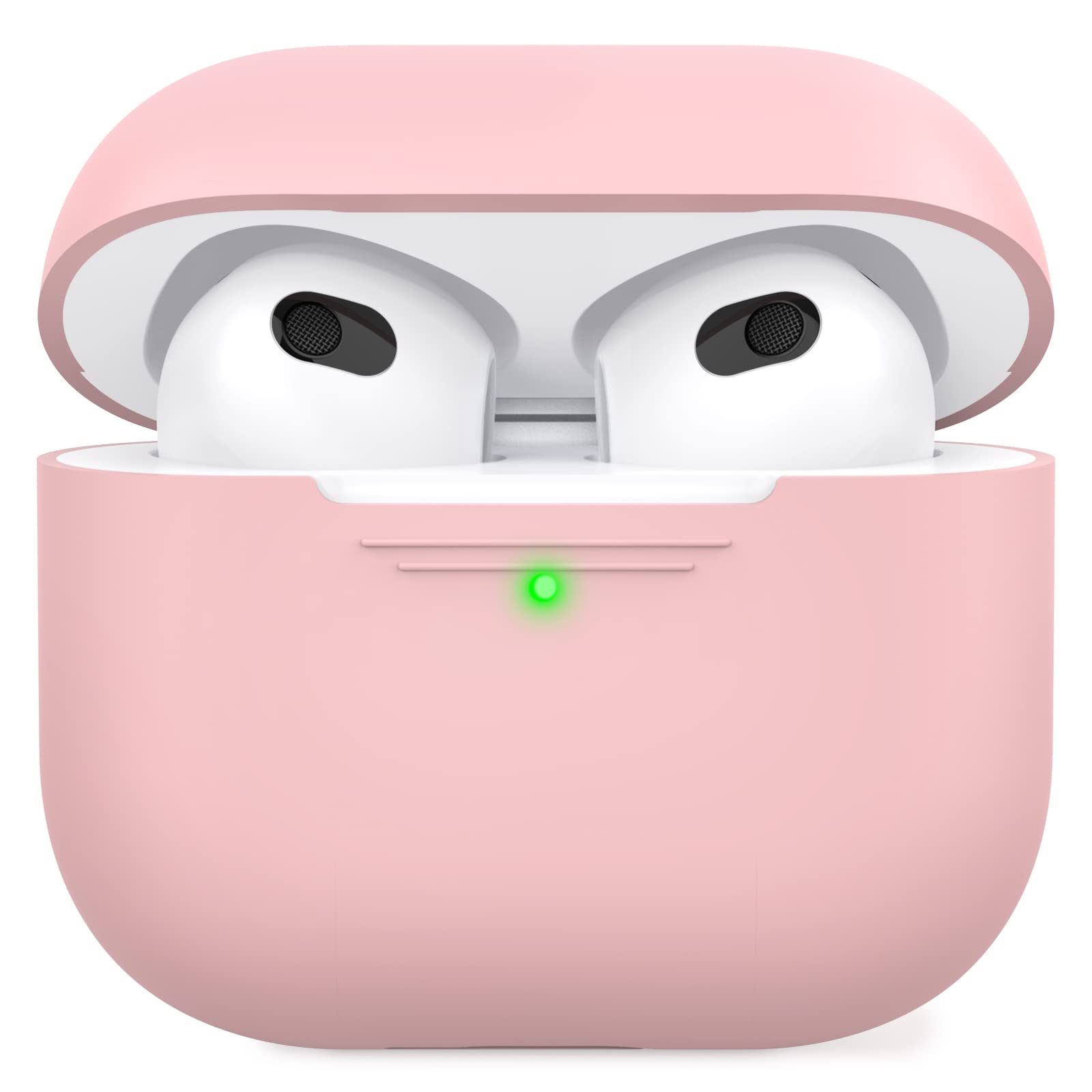 AhaStyle Airpods 3 Case Cover, Soft Silicone Protective Case Compatible with AirPods 3rd Full Body Shockproof Covers for Apple AirPods 3rd Generation 2021 (Pink)