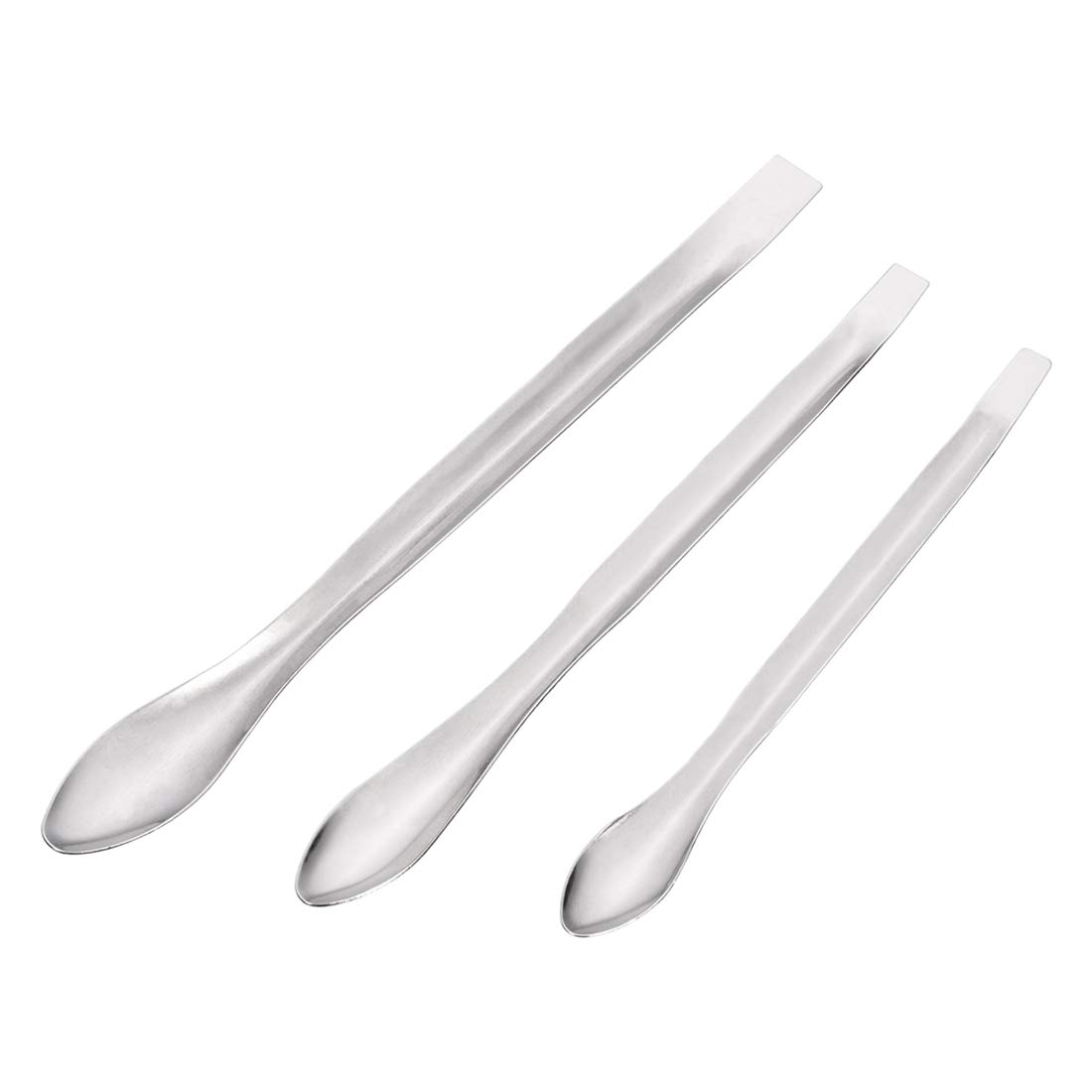 sourcing map Micro Scoop Stainless Steel Reagent Sampling Lab Spoon Spatulas for Laboratory 3in1 6Pcs