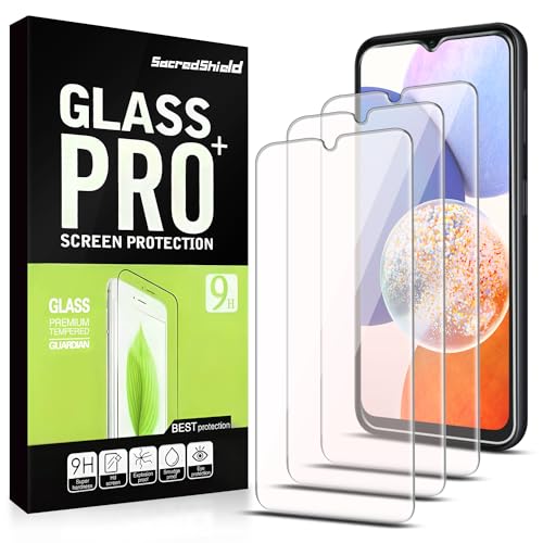 SacredShield [3-Pack] Displayschutzfolie für Samsung Galaxy A14 5G Panzerglas, 9H Härte, blasenfrei, einfach zu installieren