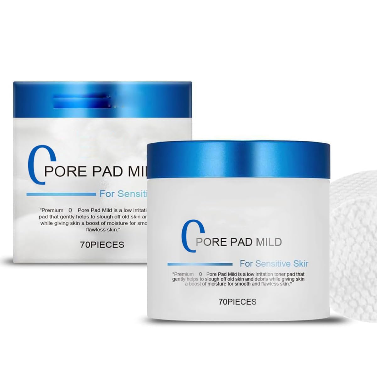 Photo 1 of 0 Pore Pads 2.0, Dual-Textured Facial Toner Pads, Korean Skin Care 4.5% AHA Lactic Acid, 0.45% BHA Salicylic Acid for Exfoliation and Pore Care-70pads