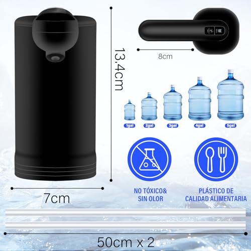 GALASALA Dispensador de Agua Garrafon, Portátil Despachador de Agua USB Recargable, Bomba de Agua Garrafon Automático, Universal Interruptor de Garrafon Dispensador Bombeo Rápido 2 Motores