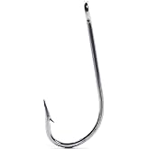 Mustad 34007-SS O'Shaughnessy Forged Saltwater Hook 6/0, 100-Pack