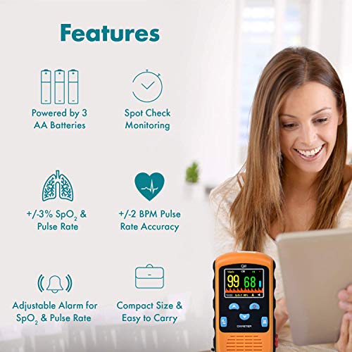 CMI Health Battery Operated Pulse Oximeter Adult Finger SpotChecking