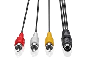 Electop 4 Pin S-Video to 3 Male RCA Composite Video Cable (Video Only - No Audio Transmission) 1.45M(4.75FT)