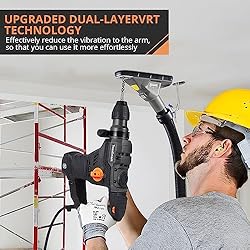 [Upgraded] 12.3 Amp Rotary Hammer Drill, 1-1/4 Inch