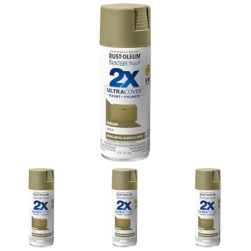 Rust-Oleum 334077 Painter's Touch 2X Ultra Cover Spray Paint, 12 oz, Satin Oregano (Pack of 4)