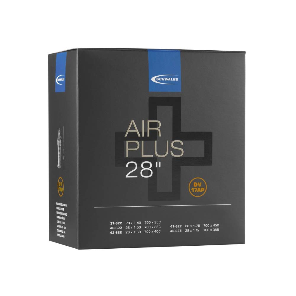 Schwalbe Air Plus, Tubo Flessibile Unisex Adulto, Nero, Taglia Unica