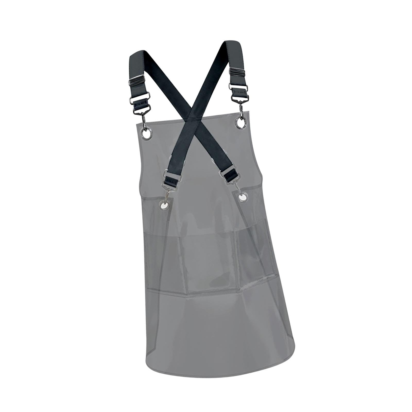 rockible Transparent Apron Waterproof TPU Aprons Unisex Adjustable Bib Cooking Kitchen Chefs Work Apron for Cosmetology Coffee Shop Painting Clear Hairdressing Aprons-Full Black