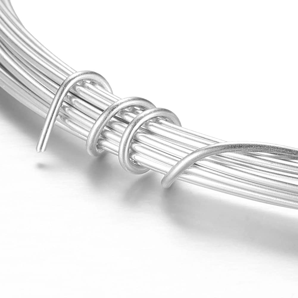12 m Aluminium Wire 1 mm Jewellery Wire Bending Wire Aluminium Wire Craft Wire Bead Wire Decorative Wire Painted Wire Flower Wire Modelling Wire (Silver)