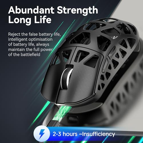 ATTACK SHARK R3 Magnesium Alloy Mouse, Wireless 8K Mouse, 46g SUPERLIGHT Mouse, PixArt PAW3395 Gaming Sensor, BT/2.4G/Wired Gaming Mouse, Adjustable DPI 26000, Office Mice for Win11/Xbox/PS/Mac -Black
