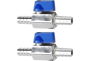 BesNPT Stainless Steel Shut Off Valve 3/8" Hose Barb Ball Valve for Water Fuel Air (Pack of 2)
