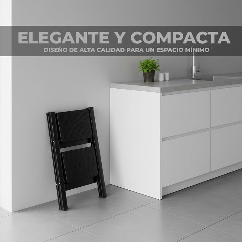Marche Pied Pliable 2 Marches, Supporte jusqu'à 150 kg, Escabeau