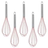 Ousyaah 5-Piece Silicone Whisk Stainless Steel