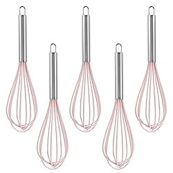 Ousyaah 5-Piece Silicone Whisk Stainless Steel