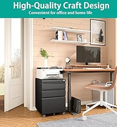 3 Drawer Mobile File Cabinet Under Desk Storage
