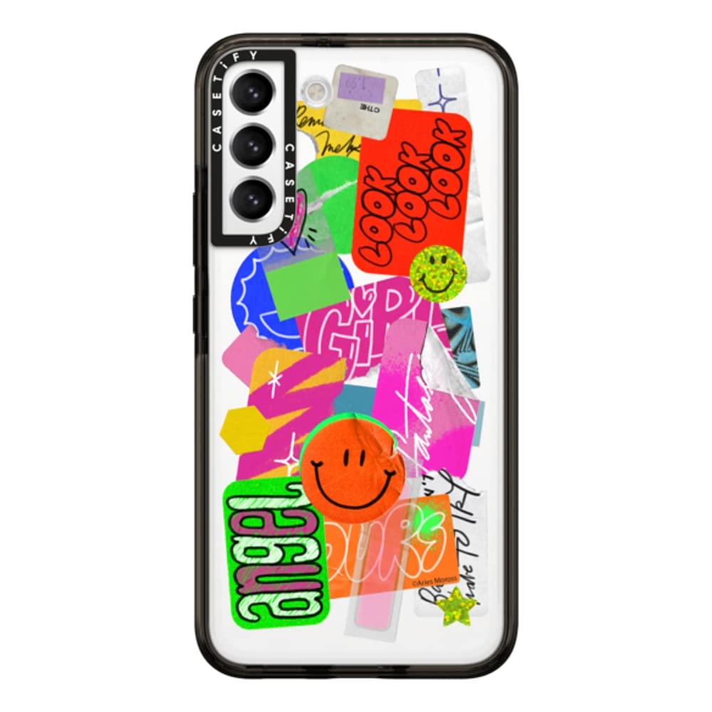 CASETiFY Impact Case for Galaxy S22+ - Aries Moross Sticker - Clear Black Image