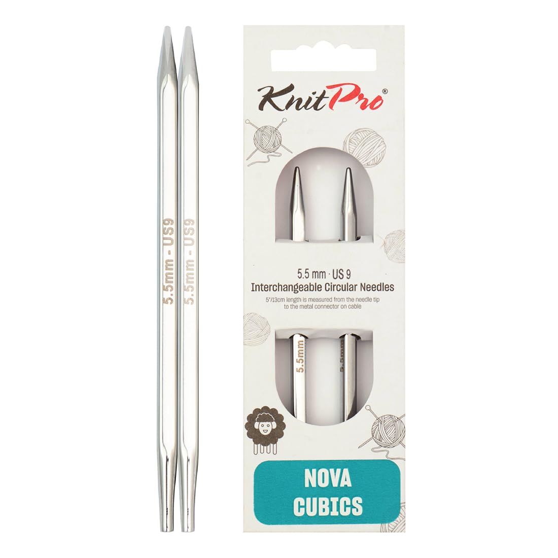 KnitPro Nova Cubics Interchangeable Circular Needles 5" (13cm) | 5.50mm