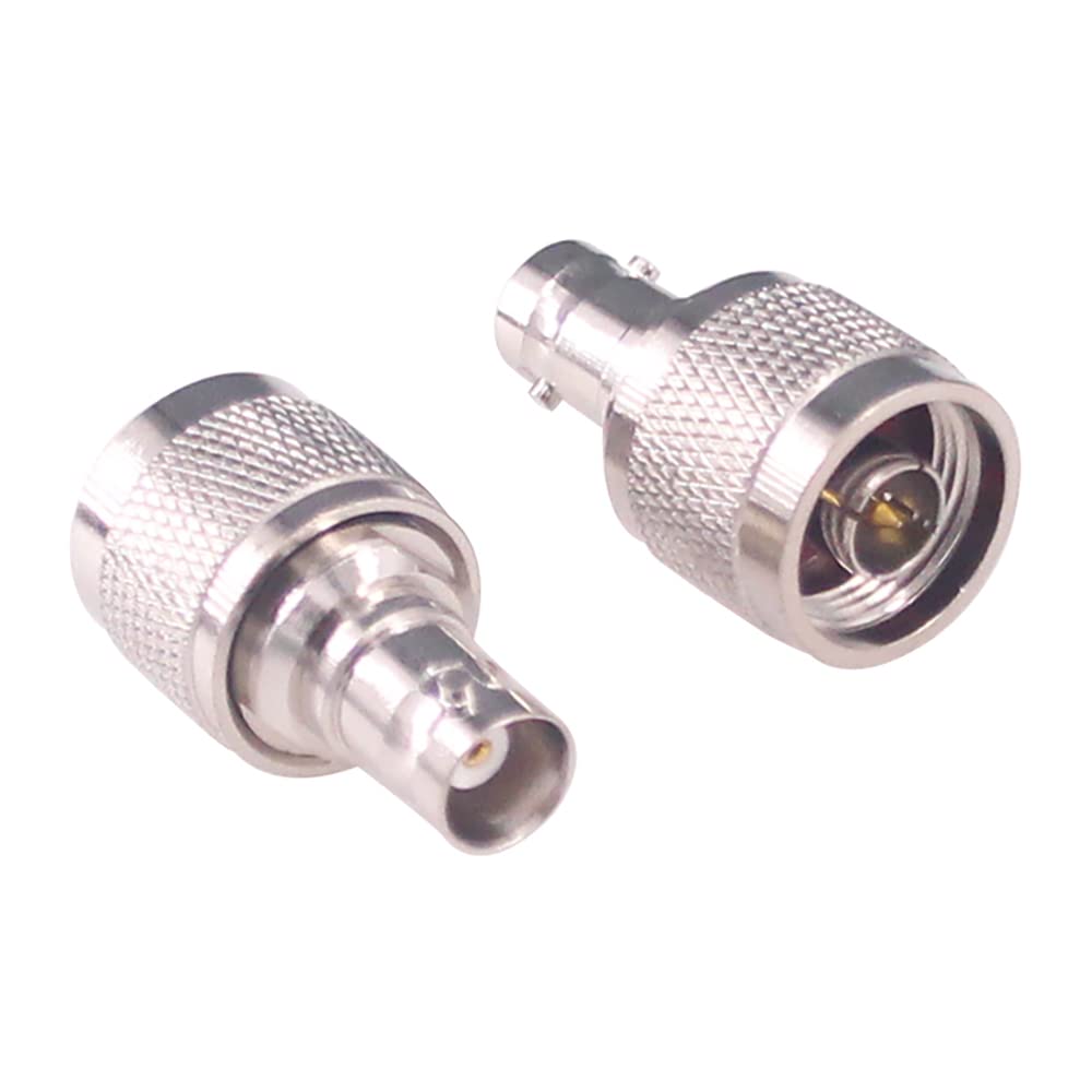 RFaha 2pcs N to BNC Coax Connector N type Male to BNC Female RF Coaxial Adapter Antenna Converter for Radio(F137-2)