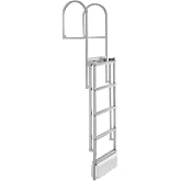 VEVOR Retractable Dock Ladder 5 Step Aluminum 500 lbs Adjustable Height | for Lakes Pools Boats, Auto Lift Float Aids Retraction, Wide Nonslip Steps Improve Footing, Pontoon Swim Access Equipment
