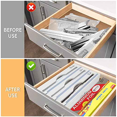 Plastic Wrap Dispenser with Slide Cutter Foil and Plastic Wrap