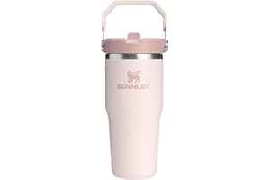 STANLEY IceFlow 2.0 Flip Straw Tumbler with Handle 14 oz | Twist On Lid and Flip Up Straw | Leakproof Water Bottle | Insulated Stainless Steel | BPA-Free | Rose Quartz