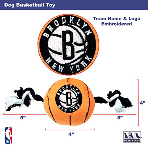 NBA Brooklyn NETS Plush Basketball Pet Rope Squeak Toy Pricepulse