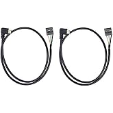 Duttek USB Header to Micro USB Dupont Cable, 90 Degree Right Angle Micro USB Male to 5 Pin Motherboard Female Adapter Dupont Extended Cable 50CM/1.64FT (2-Pack)