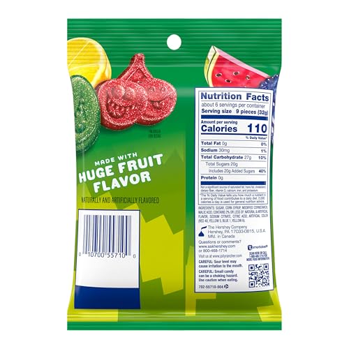 JOLLY RANCHER SOUR GUMMIES ASSORTED FRUIT FLAVORED CANDY BAG, 6.5 OZ