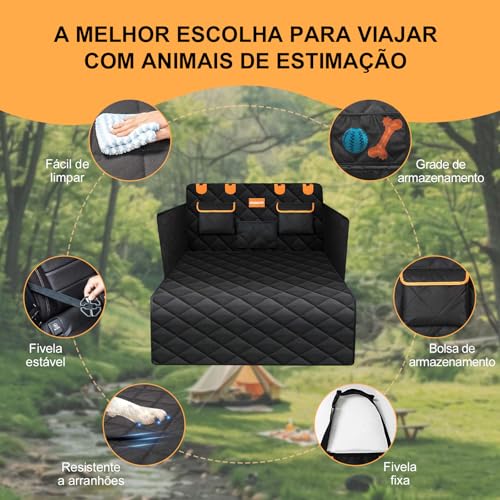 Capa Protetora Carro Pet Proteção 4 em 1 Porta-malas Impermeável Fundo Reforçado Lavável À Máquina Universal