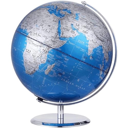 JDXQBLD Detailed Wipeable Globe, World Globe with Stainless Steel Non-Slip Base, Seven Continents and Four Oceans Earth Globe New，20cm/8in