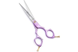 Moontay 6.0" Professional Straight Pet Grooming Scissor, Dog Cat Grooming Shear/Scissor with Ultra-Light Aeronautical Aluminum Handle, 440C Japanese Stainless Steel Pet Grooming Shear, Purple