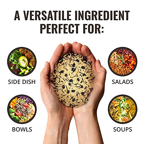 Floating Leaf Prairie Blend, Combination of Sprouted Black Bean, Brown Rice, Wild Rice, Hulled