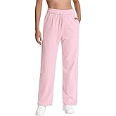 Auriviz Straight Leg Sweat Pants for Women High Waisted Baggy Sweatpants Drawstring Travel Workout Pants with Pockets