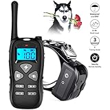 LINNSE Shock Collar Dogs Dog Shock Collar Remote Range 1000ft, 100% Waterproof Security Dog Training Collar Dogs Vibration, Shock, Beep Training Mode