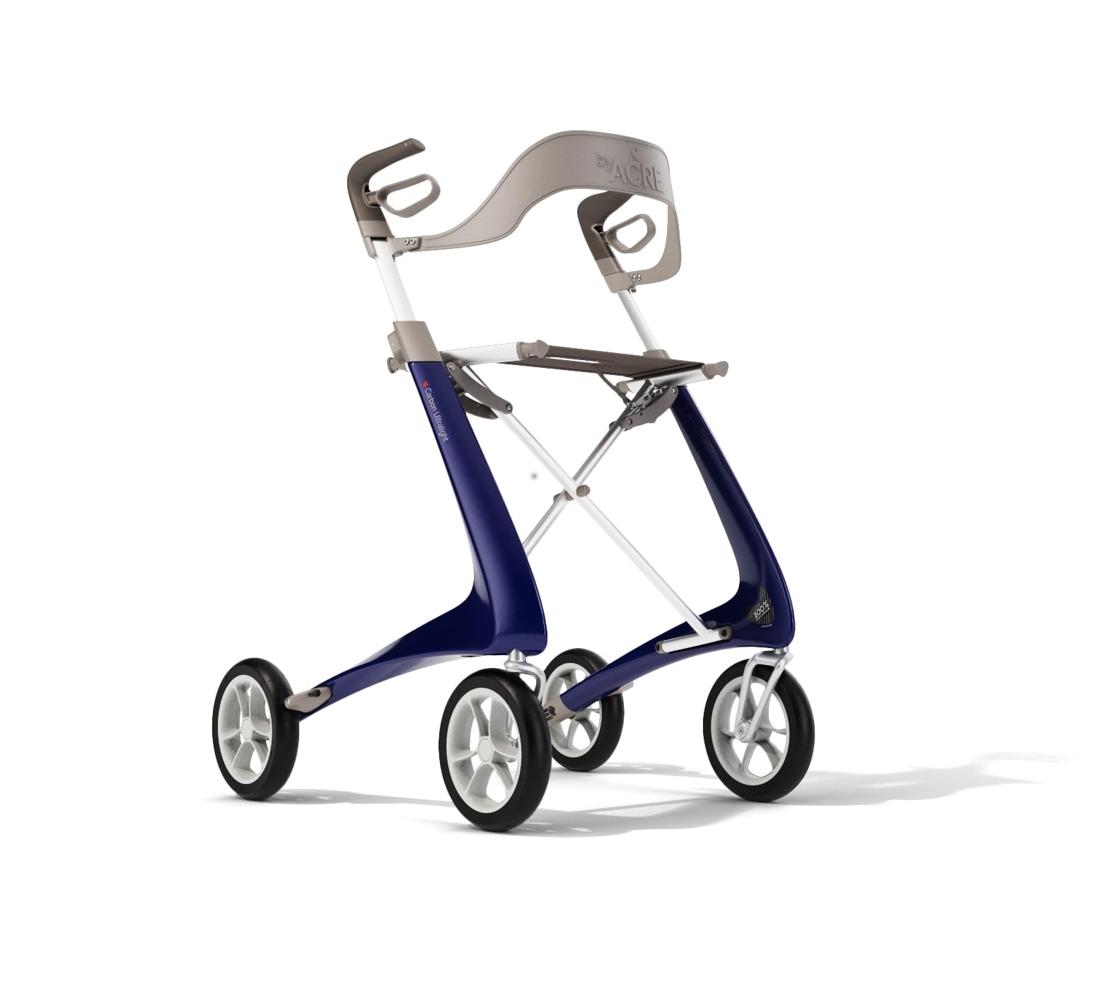 Photo 1 of byACRE Ultralight Carbon Fiber Rollator with Backrest, Blue