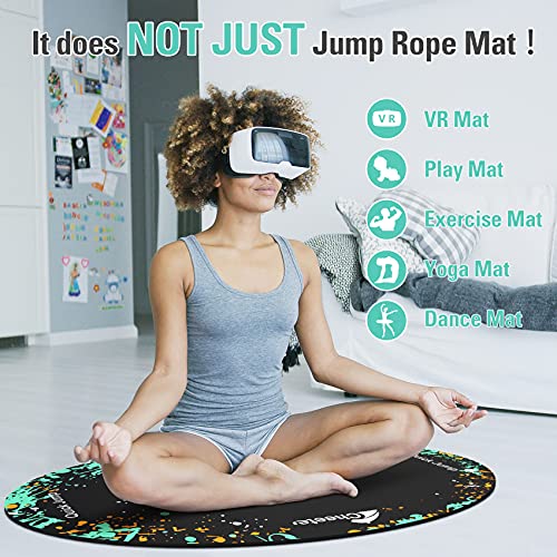 Jump Rope Mat Large Rubber Exercise Mat Rope Skipping Workout Mats for Home Gym Flooring Non